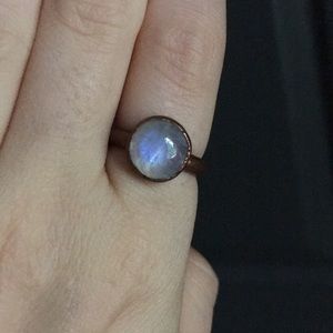 Rainbow Moonstone Copper Ring
